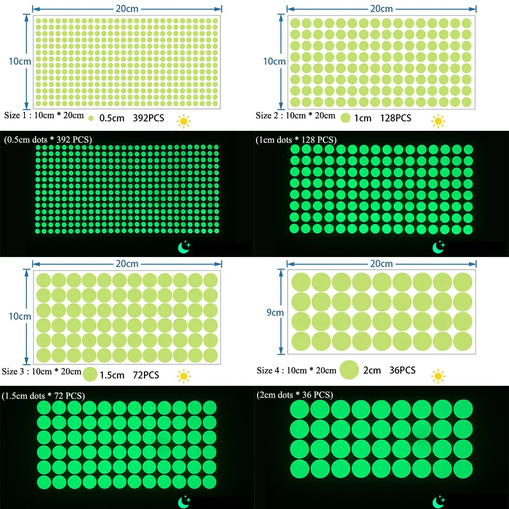 Luminous Round Dot Wall Stickers Kids Room Background Decoration Self-adhesive Decals Bedroom Home Decor Glow In The Dark Mural