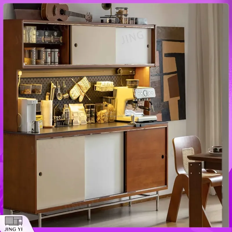 

Wholesale Multifunctional Solid Wood Wine Cabinet for Kitchen Hotel Restaurant Storage Beverage Cooling Unit Temperature