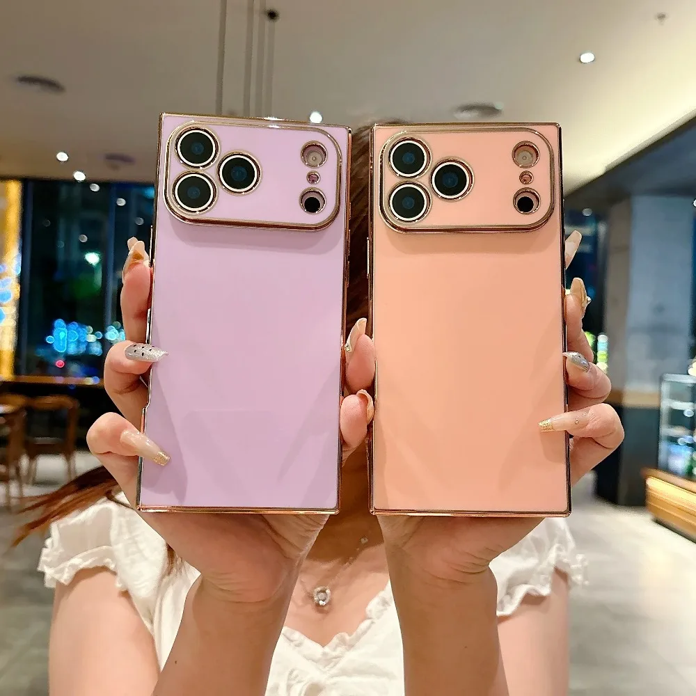 Luxury Glossy Electroplated Skin-friendly Soft Case For IPhone 17 Pro Max Air 16 14 15 13 12 11 Plus Camera Full-pack Back Cover