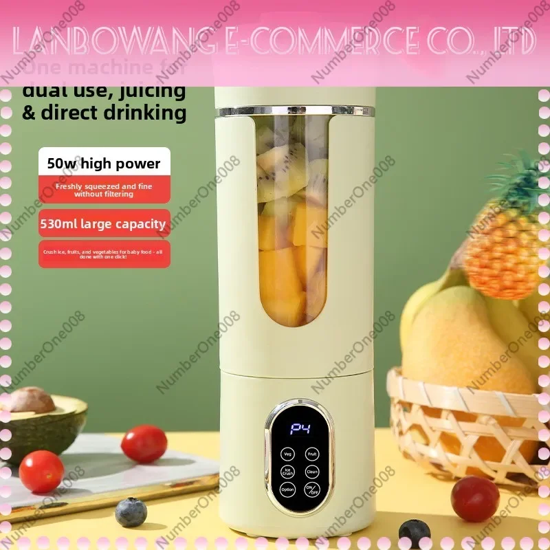 Portable Juicer Cups USB Rechargeable, Personal Blender Small Crushed Ice Maker for Home Kitchen, Mini Travel Smoothie Cup view 3