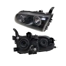 A Pair Car Headlight Led Aperture Lens Headlamp For Mitsubishi Delica L400 1998 Black and White