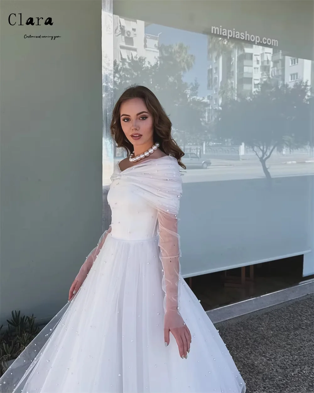 Clara personalizado encaje blanco sin mangas A-line vestidos de Gala elegantes vestidos de fiesta de noche de lujo 2025 vestido de fiesta de mujer lujoso