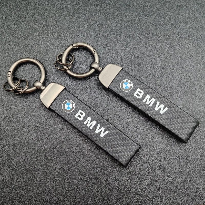 Carbon Leather Key Ring Logo Car Keychain For BMW E39 E46 E60 E90 E91 E92 F20 F30 F10 F15 F16 E87 X1 X2 X3 X4 X5 X6 X7 Keychain