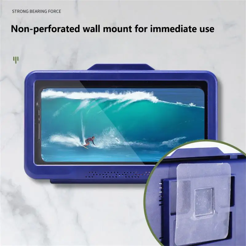 RYRA 7inch Waterproof Phone Holder Bathroom Home Wall Phone Case Stand Box Self-adhesive Touch Screen Shower Sealing Phone Box