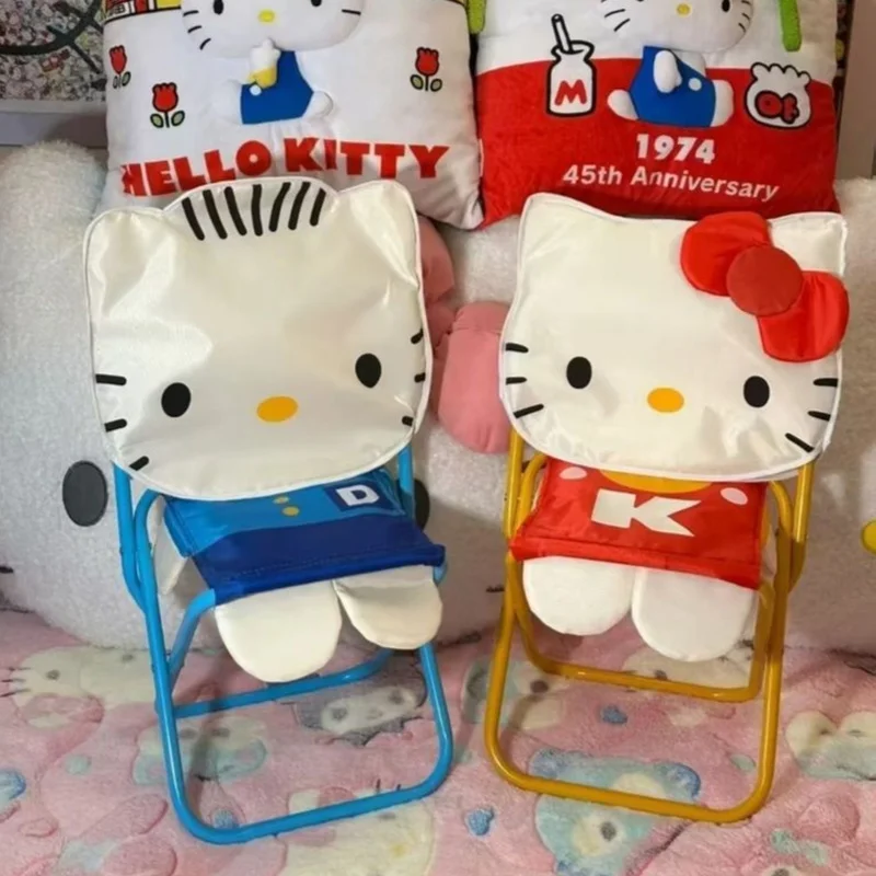 

Cartoon Hellokitty Outdoor Portable Folding Beach Chair Multi-Functional Home Use Small Stool Gift Lightweight Travel Essential