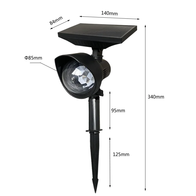 Outdoor Solar Projection Lamp RGB Rotatable Crystal Magic Ball Disco Stage Light Outdoor Lawn Landscape Color LED Light