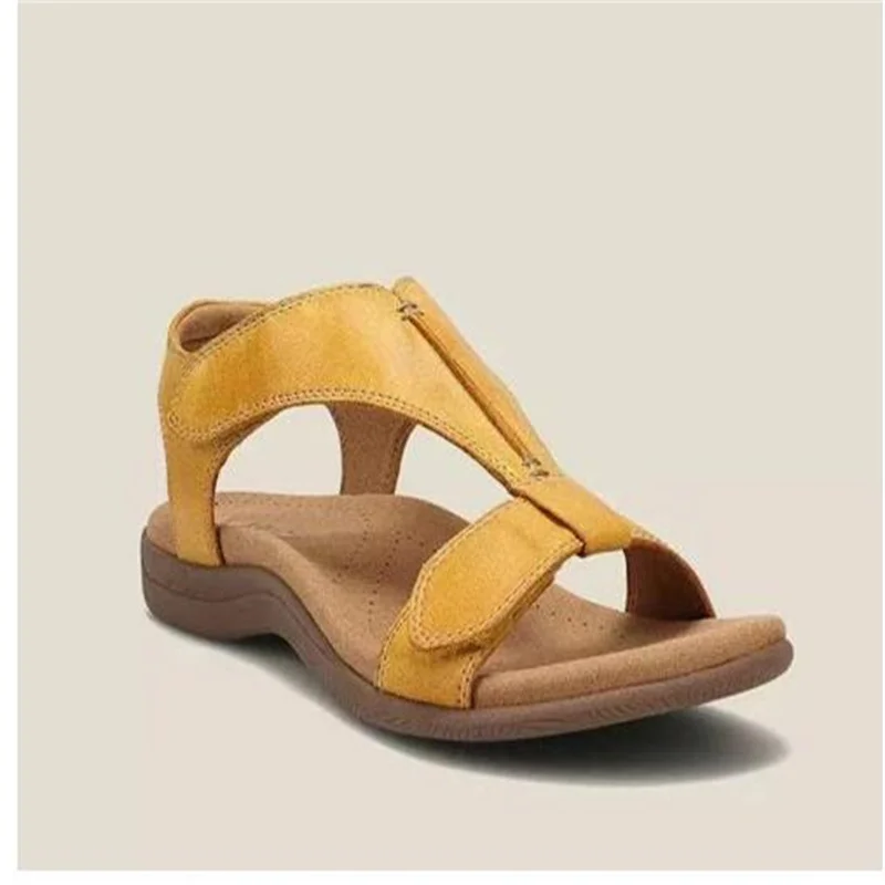 Women Sandals Summer Comfort Solid Orthopedic T-Strap Hook Loop Ladies Casual Wedges Beach Shoes Plus Size Sandalias