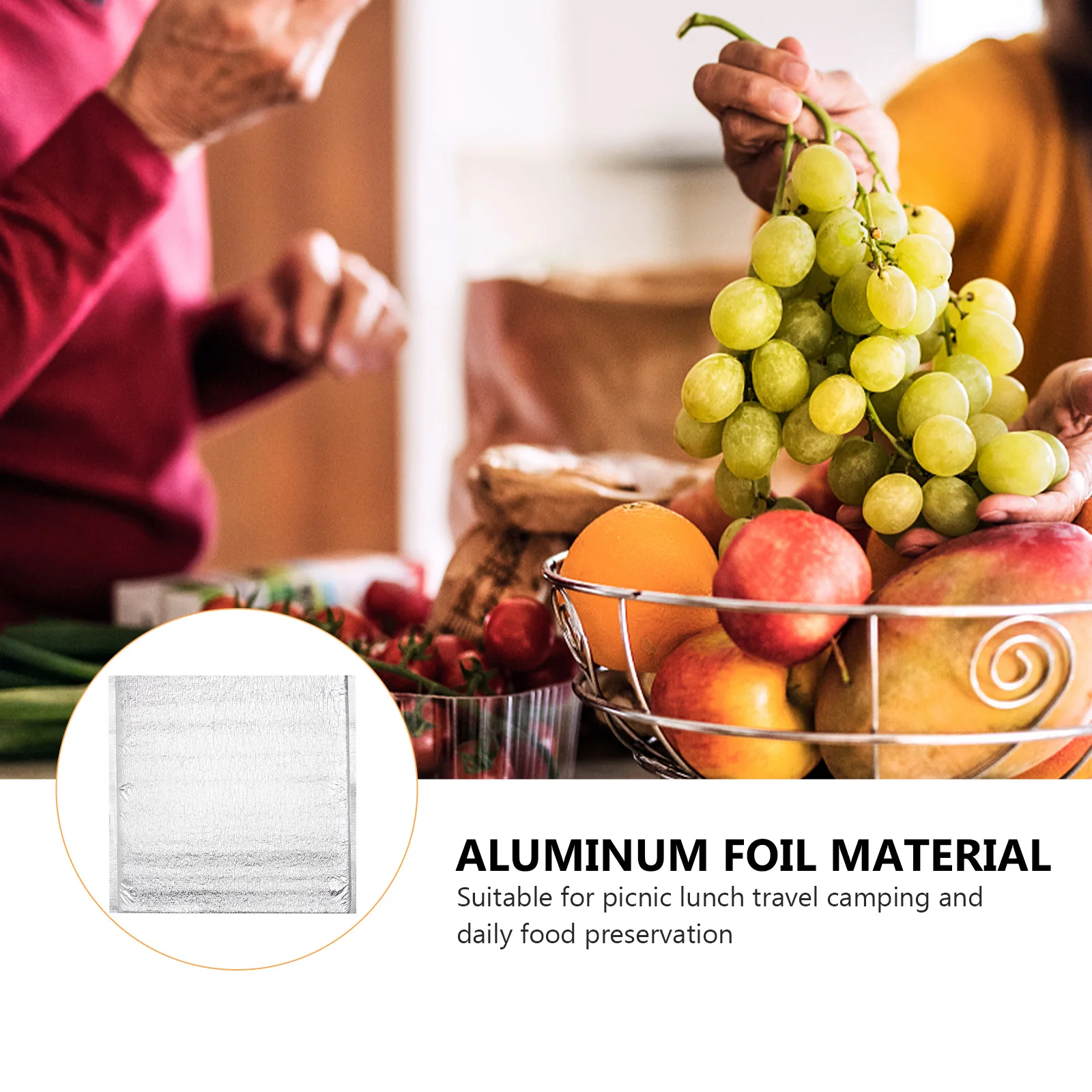 

20Pcs Aluminum Foil Take-Out Bag Disposable Thick Insulation Food Storage Pouch for Picnic Travel Daily Preservation