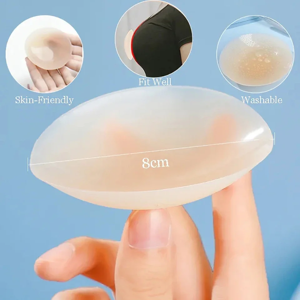 2 Pairs Ultra Thin Reusable Nipple Covers Stickers Adhesive Silicone Breast Petals Pasties Invisible Boob Tape