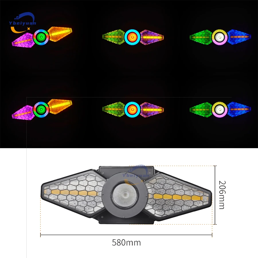 New Double Leaf Retro Light X Infinite Rotation RGB 3 in 1 With Strobe DMX 512 Control DJ Disco Bar Party Christmas Stage Light