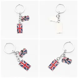 Fashion Jewelry Excellent Quality Souvenir Gift Union Jack Keyring Heart Pendant UK Flag Keychain GB British Flag