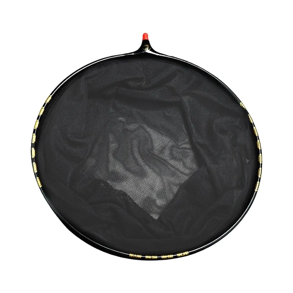1pc 30/40cm Lightweight Titanium Landing Net Head Foldable Fishing Net Fishing Landing Net Black Mesh Fishing Accessories