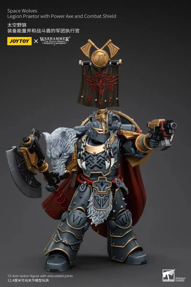 【متوفر 】JOYTOY WARHAMMER 40K Space Wolves Hvarl Red-Blade Legion Praetor 2 قطعة 1/18 ألعاب شخصيات الحركة #6