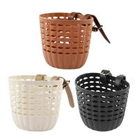 Kids Bike Basket Durable Storage Basket with Adjustable PU Straps Handlebar Basket for Children Girls Outdoor Biking Toddlers