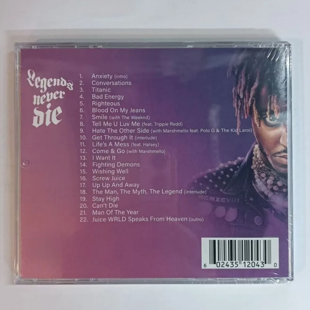 Juice WRLD Legends Never Die Album CD Western Pop Hip-Hop Music Collection