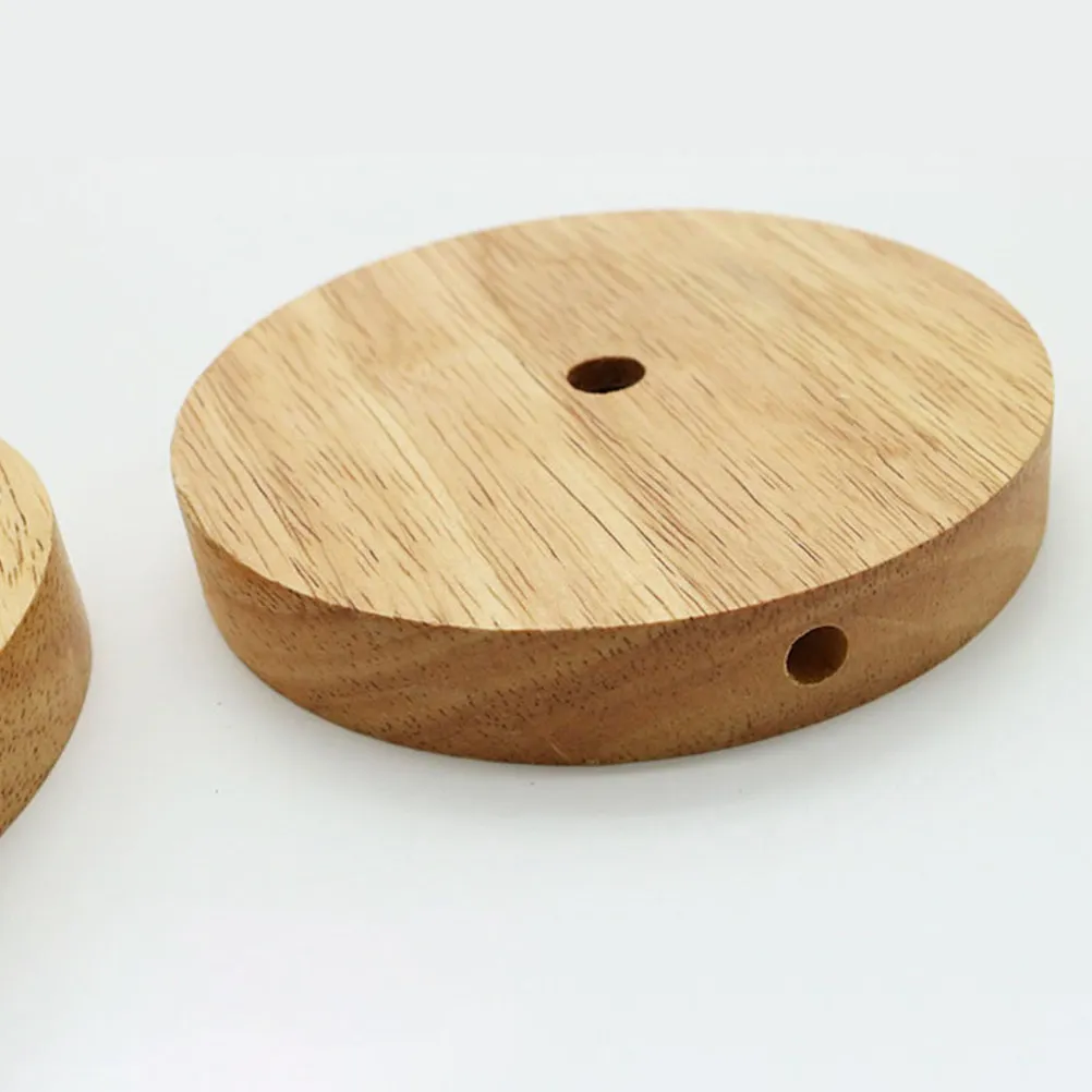 

2 шт. основания для настольных ламп из массива дерева, круглые гладкие деревянные подставки для ночников, демонстрационные подставки