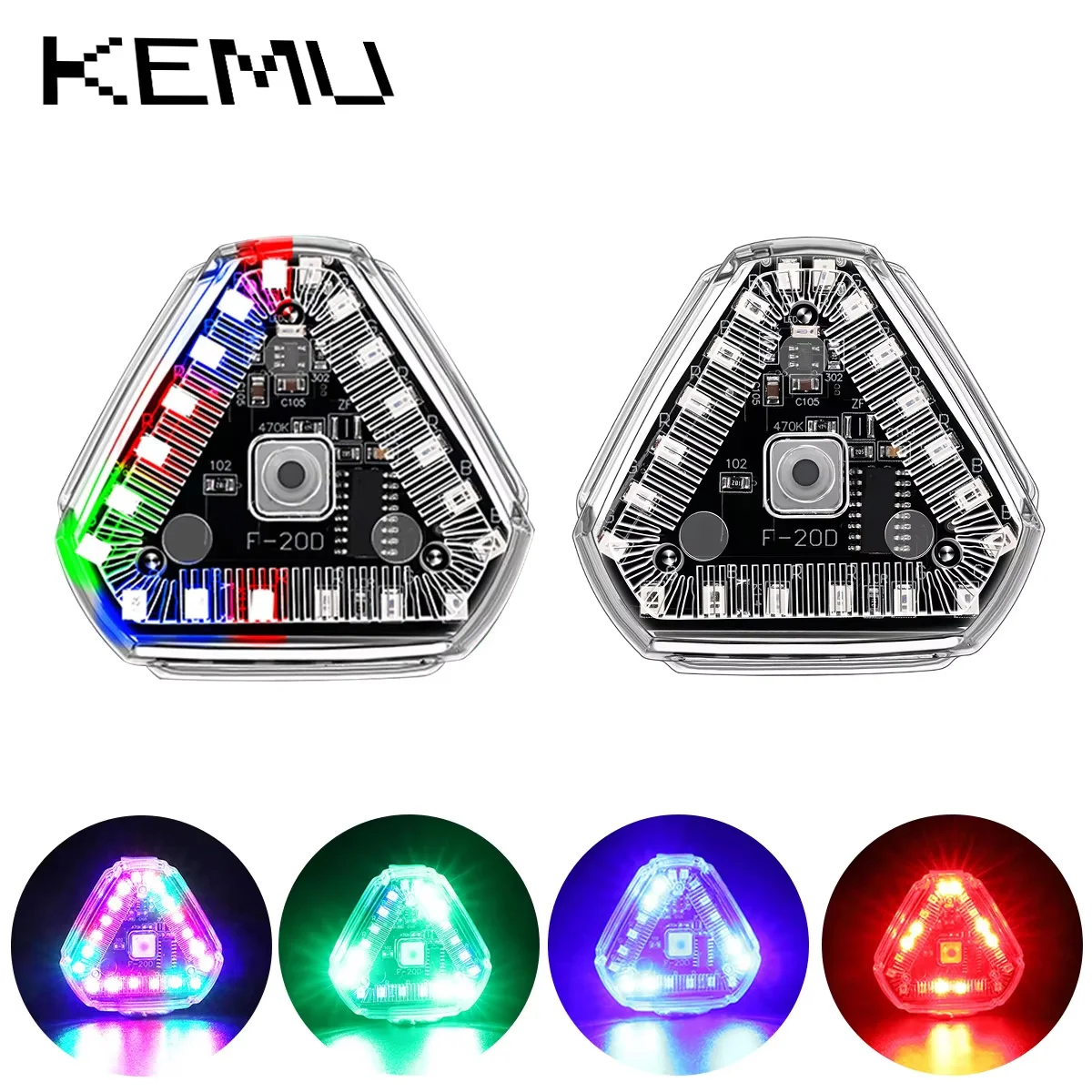 

Colorful LED Solar Triangle Flashing Warning Light Auto Atmosphere Navigation Tail Light For Car Motorcycle Electric Vehicle