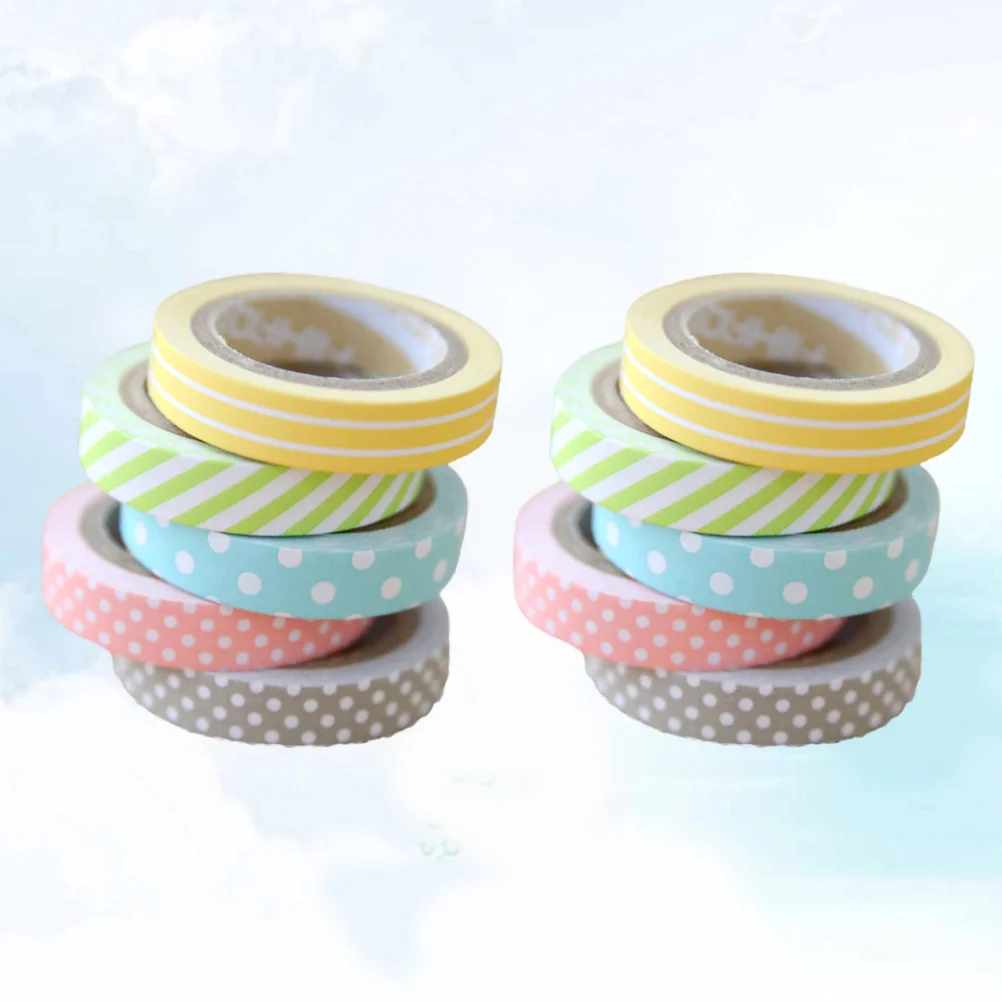 10 قطعة قوس قزح اشي شريط ورقي جميل مشرق اللون DIY بها بنفسك الزخرفية سجل القصاصات هدية التفاف مذكرات الحرف اشي ورقة الشريط #1