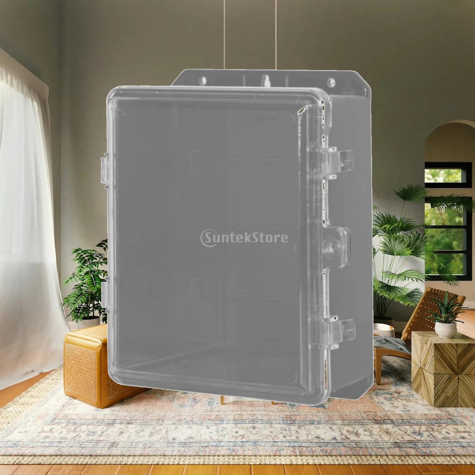 Weather-Resistant Electrical Box with Clear Polycarbonate Lid Dustproof Hinged Electrical Enclosure with Waterproof for