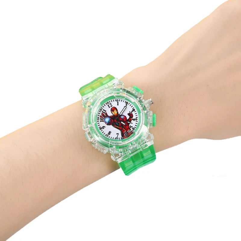 Miniso Anime Cartoon Marvel Iron Man Luminous Quartz Children Watch Fashion Boys Student Glowing Sport Wristwatch Christmas Gift