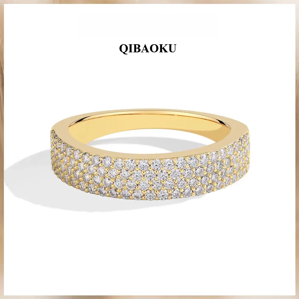 FCGJHW Sparkling Moissanites Rings for Women Men Real 14K 18K Ring Yellow Gold Half Eternity Wedding Band Fine Jewelry 2026