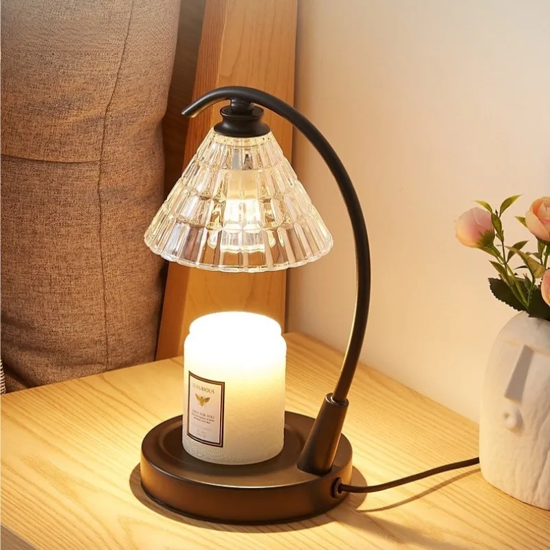 Vintage Inspired Glass Scented Wax Melt Lamp Adjustable Dimmable Warmer for Home Decor Ambiance Lighting and Aromatherapy