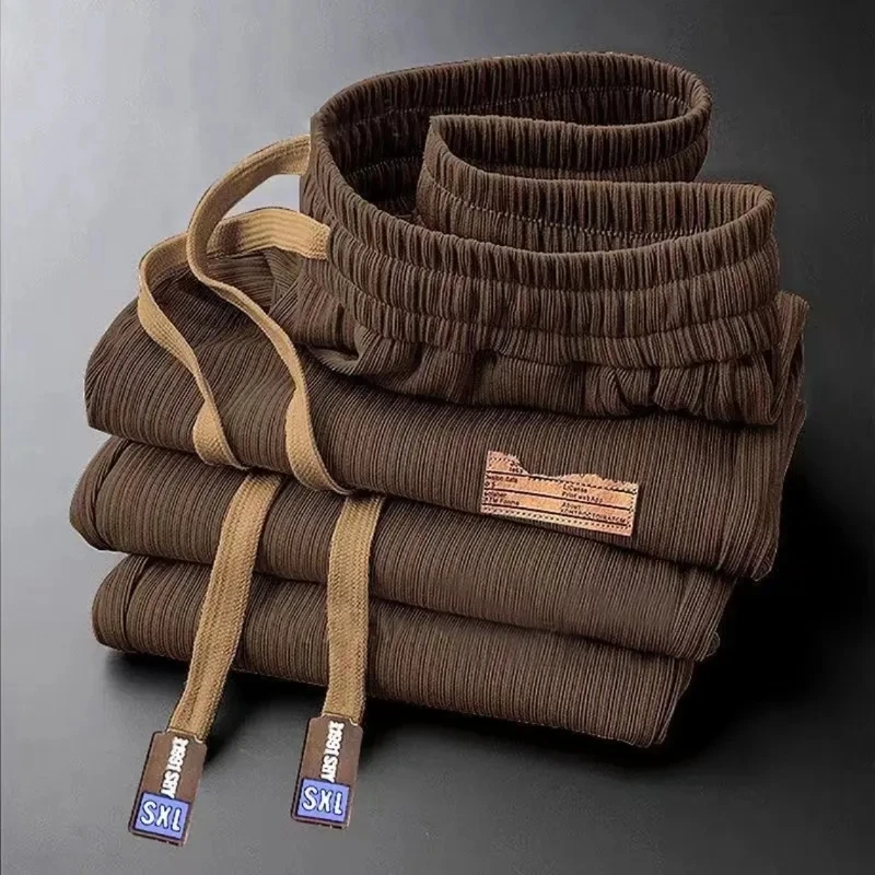 

Men's Sport Pants Ice Silk Thin Straight Leg Breathable Summer Casual Long Trousers Street Sle Trendy Couple Outfit