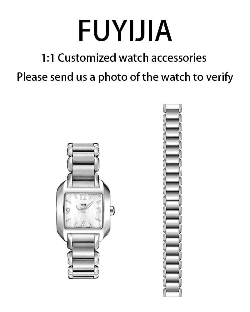 

FUYIJIA Custom T-issot T-GOLD T02 оригинальные ремешки для часов 14 мм плоский интерфейс браслет из нержавеющей стали 316L ремешок с пряжкой-бабочкой