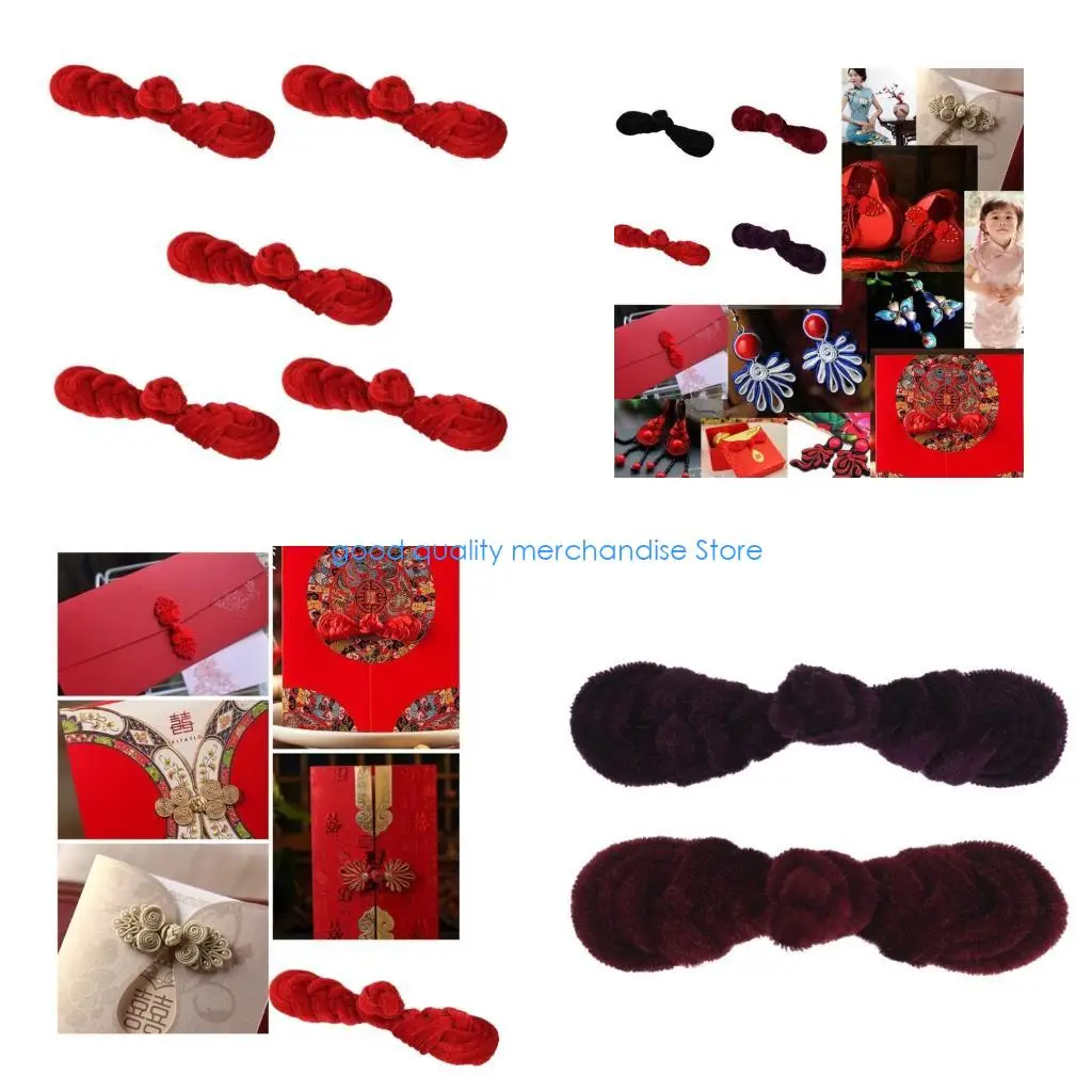 

Y5JD 5 пар китайских пипа с пряжкой и пуговицами для танцевального национального платья Cheongsam