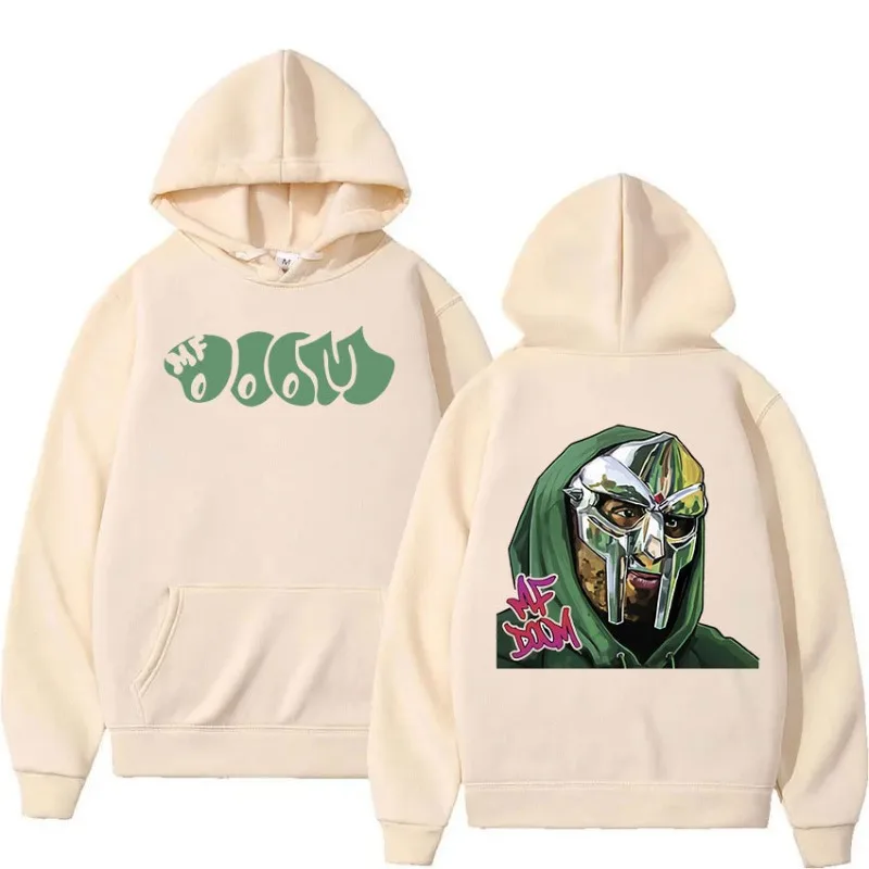 المغني Mf Doom Madlib Madvillain المعادن الوجه كنزة قطيفة النسيج الشارع موضة هوديي عادية تشغيل البلوز Cyberpunk