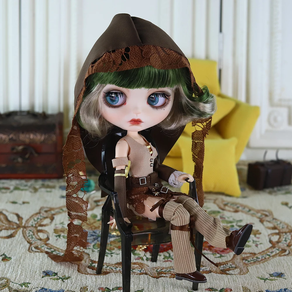 

ICY DBS Blyth Кукла Зеленые Волосы Дымчатые Глаза Безумный Макс Пост-Апокалиптическая Атмосфера Ручная Роспись Макияж 30 см Кукла Фестивальный Подарок Подарок На День Рождения