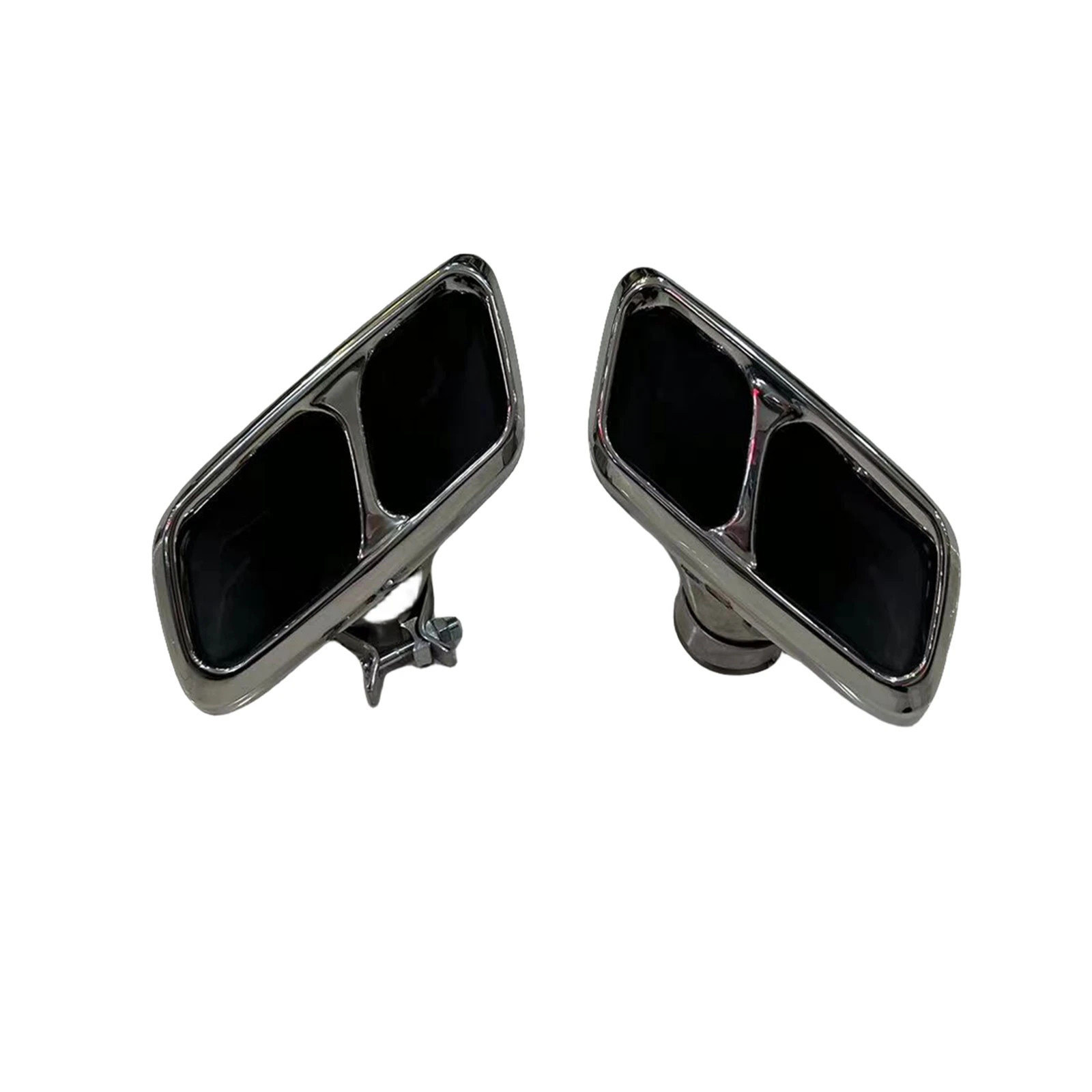 Rear Exhaust Pipe Muffler Tips Black/Silver Tail Exhause Tailpipe Kit For Land Rover Range Rover Sport 2014-2021 SVR Bumper Only
