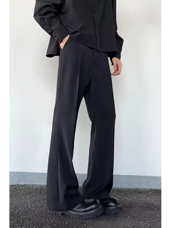 

Мужские широкие брюки TANGZ STUDIO в корейском стиле, свободного кроя, CleanFit Haome, прямые, для повседневной носки, из полиэфирного волокна