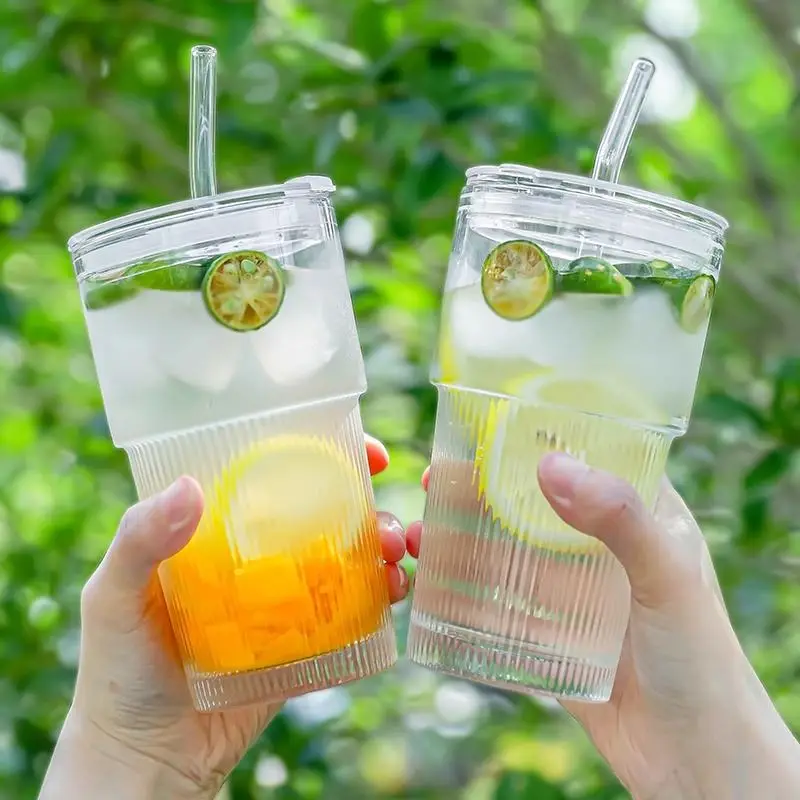 

Большая стеклянная кружка для офиса, кофе, молока, чая, холодных напитков, сока, портативная, для переноски