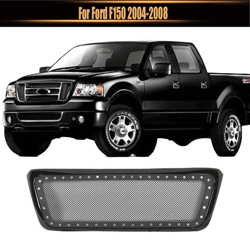 

For Ford F150 2004-2008 Car Mesh Cover Racing Grill Upgrade Bumper Grills Modified Pickup Parts Front Raptor Hood Grille