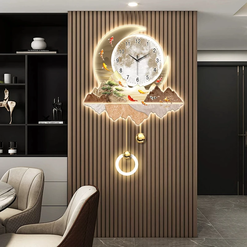 Modern Simplicity LED Wall Clock Wall Decorative Painting Living Room 3D Mute Number Clocks Corridor Wall Lamp Watch Room Decor