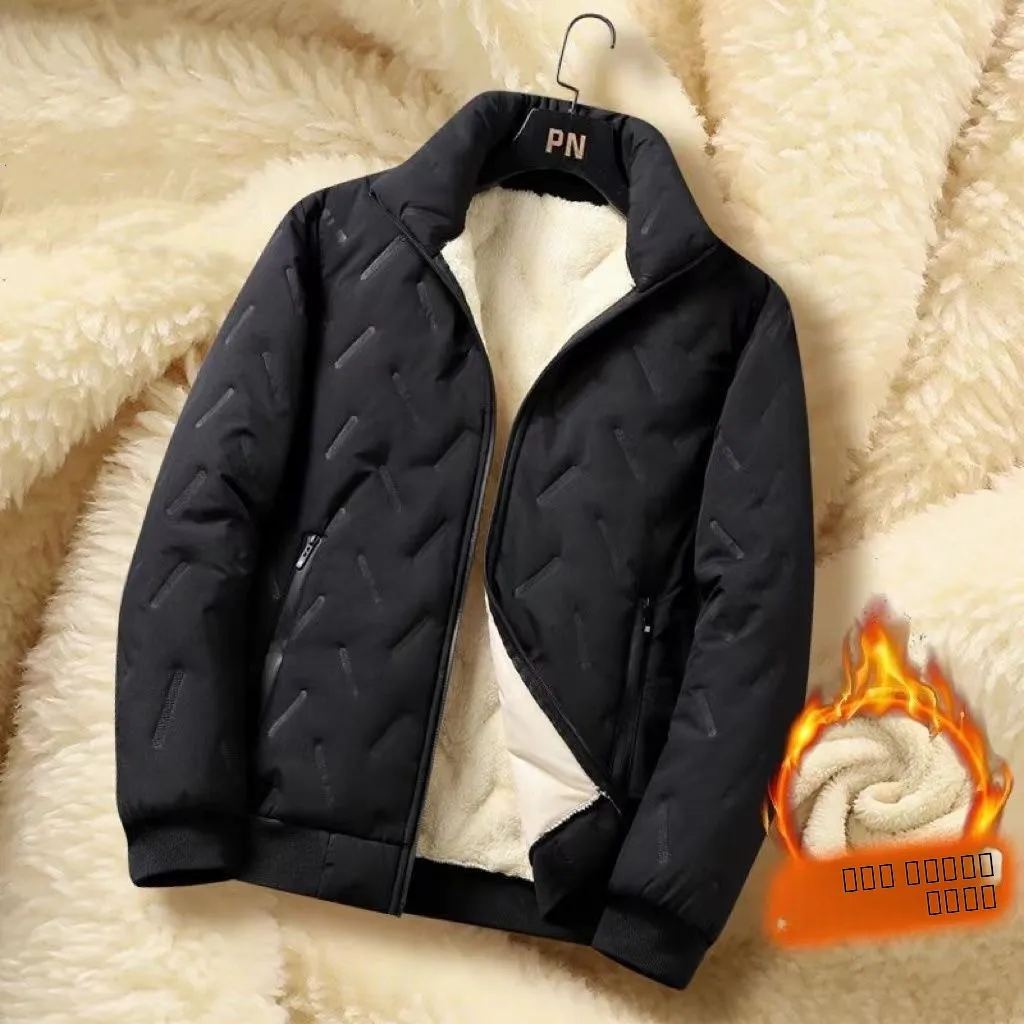 

Men's Winter Thiened Warm Lamb Velvet Cotton Jaet Loose Wear-Resistant Durable Cotton Coat Youth Faion Autumn Winter