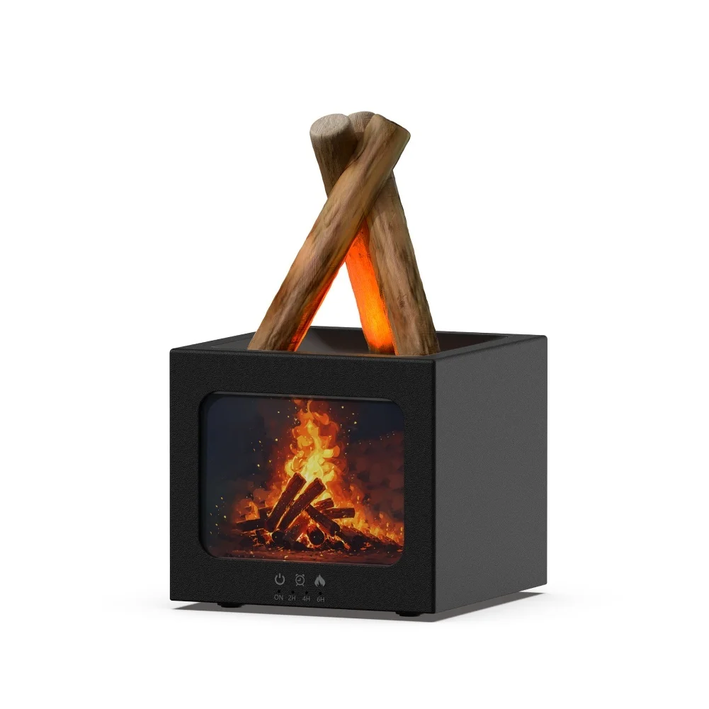 USB Simulated Campfire Aroma Fireplace Diffuser 7Color Essential Oil Diffuser Humidifier Auto Shut-Off Ultrasonic= Air Diffuser