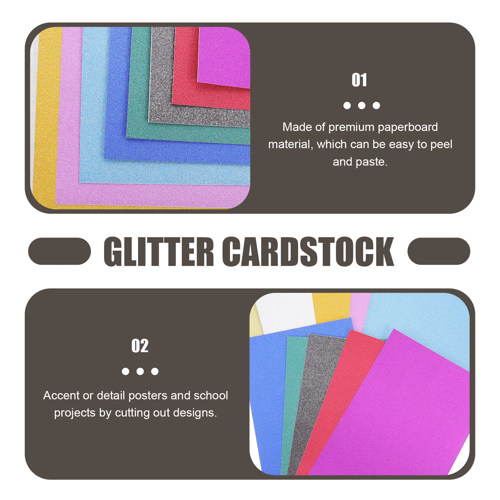 กระดาษการ์ดกลิตเตอร์ 40 แผ่น กระดาษแข็งคุณภาพพรีเมียม ตัดง่าย ออกแบบง่าย สำหรับงานประดิษฐ์ ของขวัญ งานฝีมือ กระดาษการ์ดกลิตเตอร์