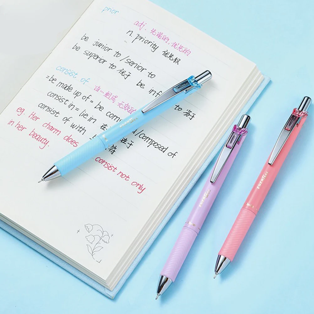 Japońskie długopisy żelowe Pentel Color Gel Pens Limited BLN75, szybkoschnące, z cienką końcówką 0.5mm, urocze artykuły szkolne i artystyczne. — zdjęcie produktu 4