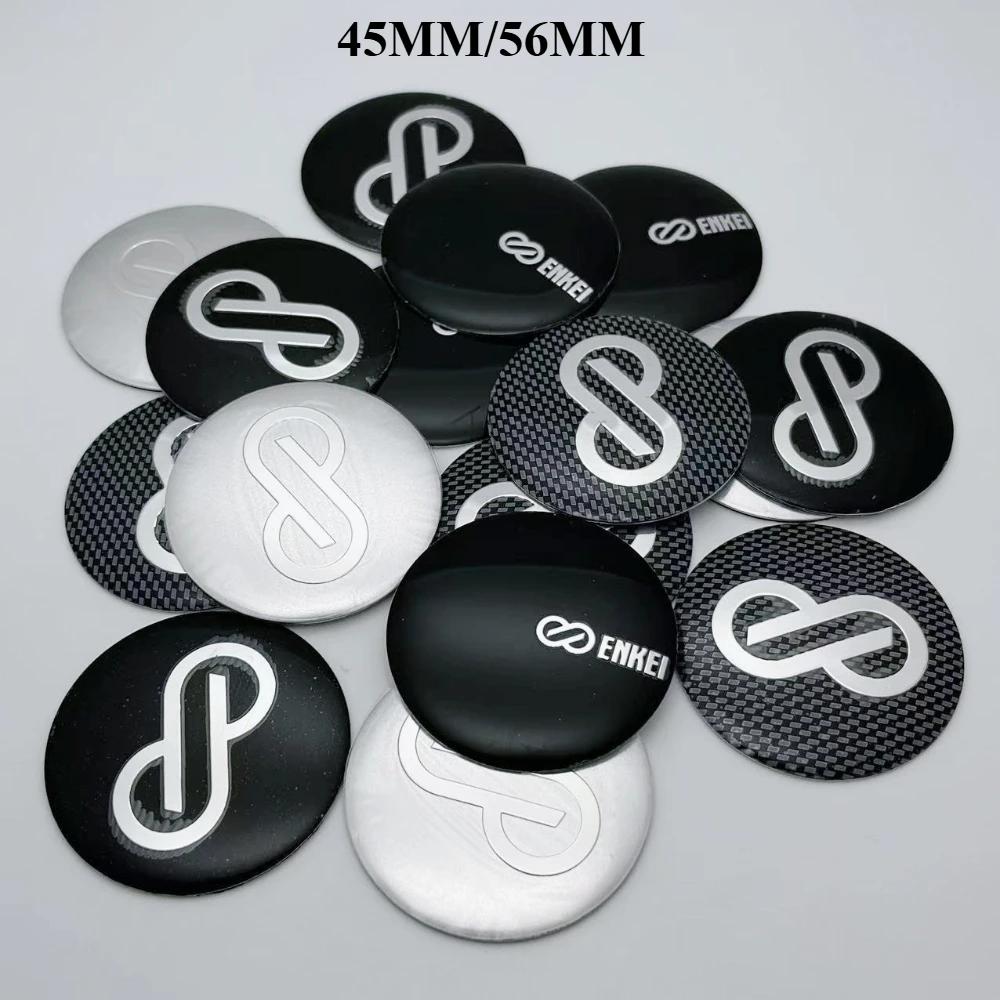 4pcs 45mm 56mm ENKEI Racing Logo Emblem Car Stickers Car Wheel Center Caps Badge Rim HubCaps Cover Hub Cap Styling Accessories