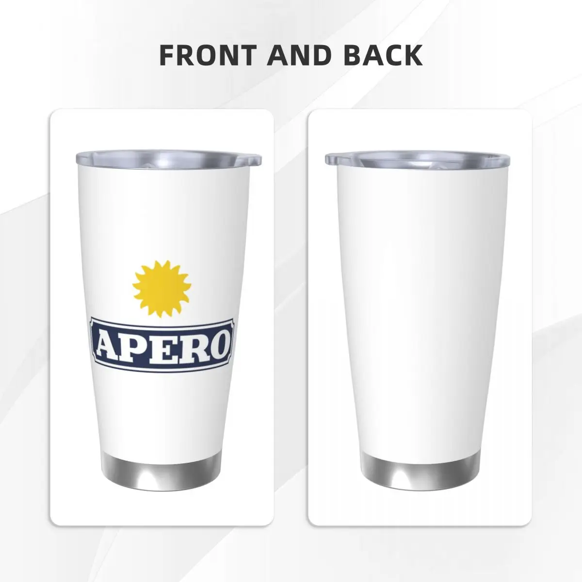 Aperitif Apero Stainless Steel Tumbler Vacuum Insulated Mugs Thermal Cold Cup Straw With Lid 20oz - view 6