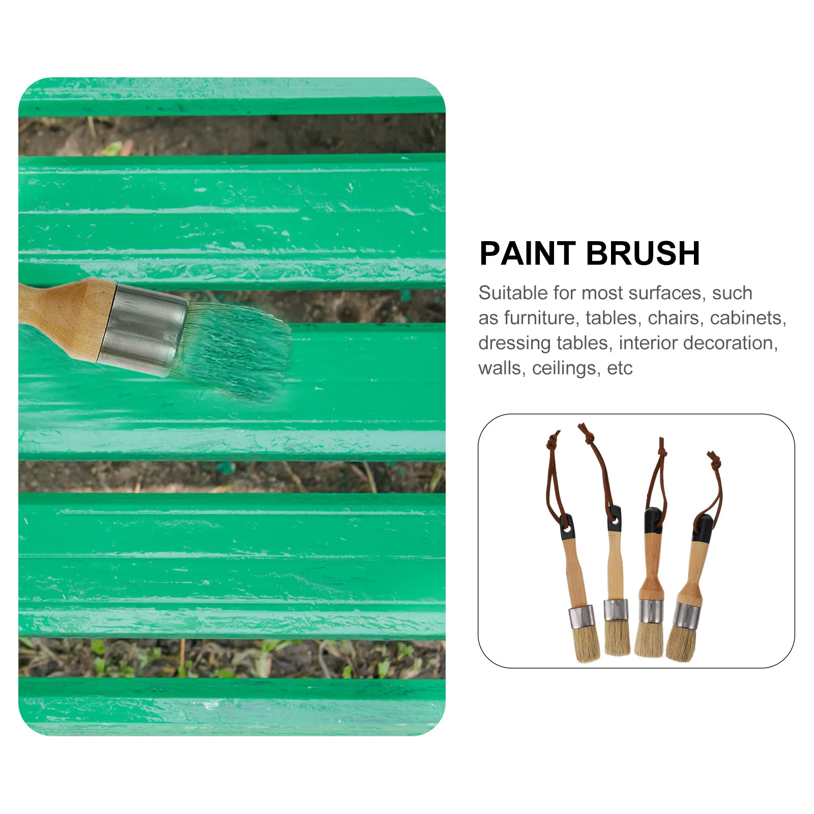 

4Pcs 1.1 Inch Wood Handle Varnish Brush Set for Oil Paints Household Furniture Decoration Paint Brush Paint Set