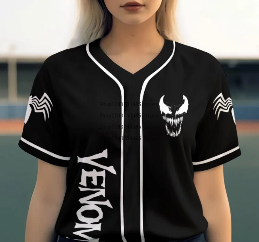 Personalized Venom Spider Man Marvel Anime 3D Printed Baseball Shirt Style T-shirt Shirt Fashion Children's Adult Clothing