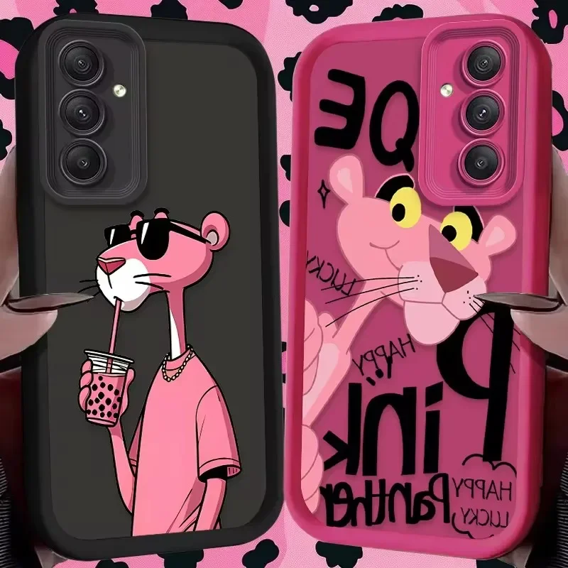 P-Pink Panthers Soft Case for Samsung Galaxy A55 A35 A25 A15 A05 A05S 5G A24 A13 A23 A12 A22 A32 A52 A52S A71 A72 A51 4G Cover