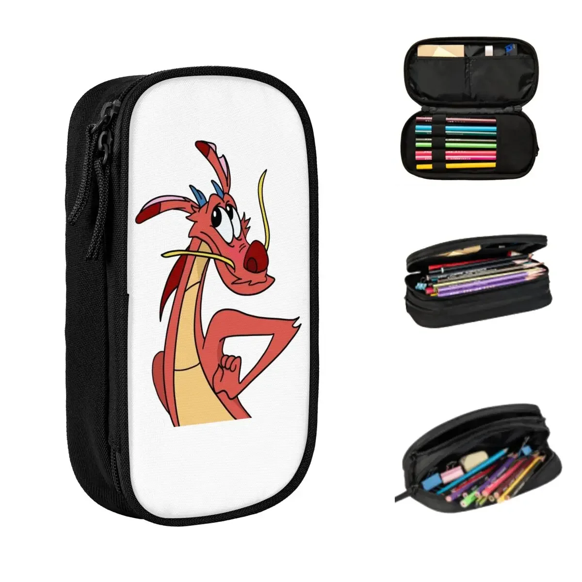 Mushu From Mulan Pencil Cases Large Capacity Pen Bags Pen Box Pencil Pouch For Boys Girls Students Stationery School Office