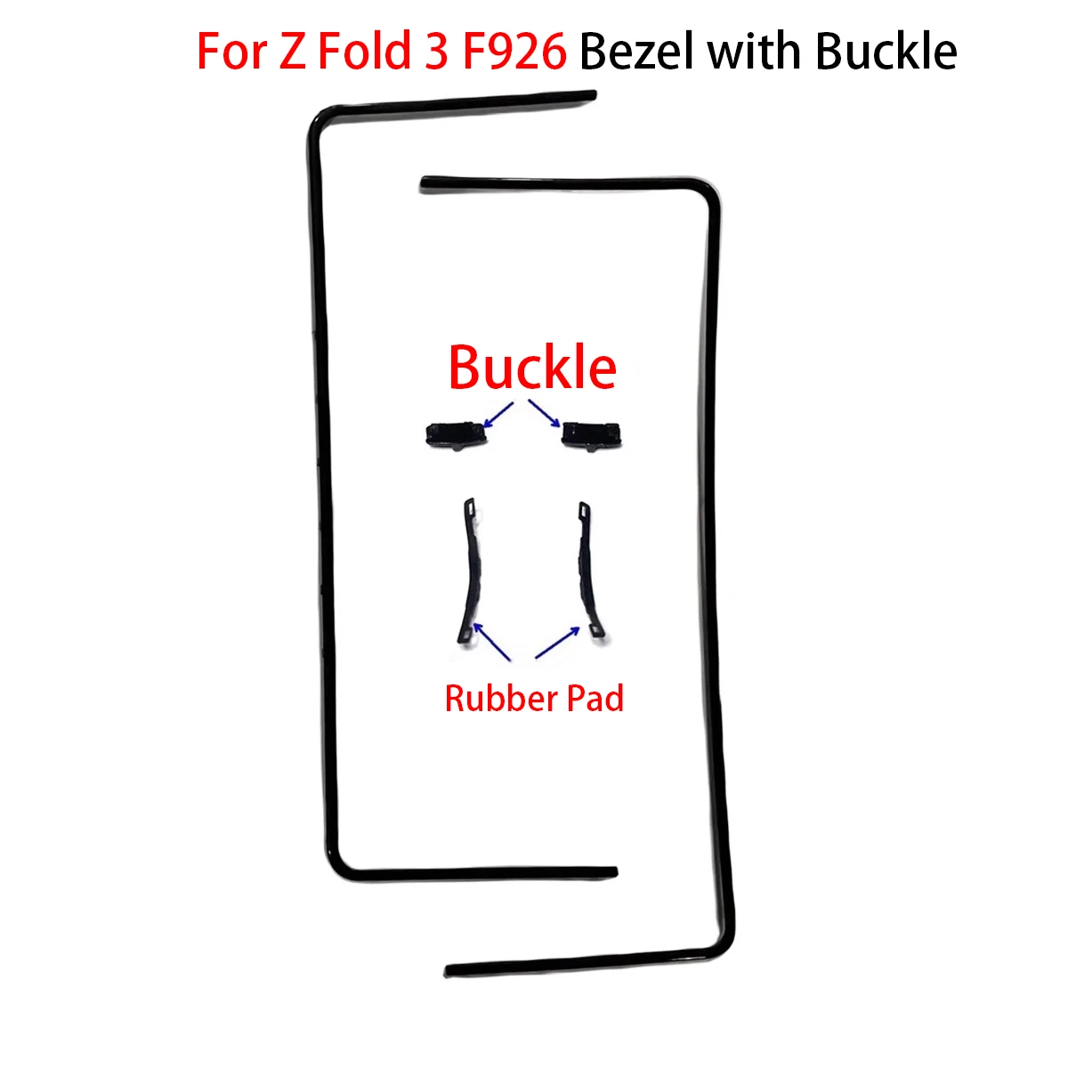 Bracket LCD Frame Bezel Screen Stand with buckle middle Rubber Pad For Samsung Z Fold 3 4 5 f916 f926 f936 f956 f946