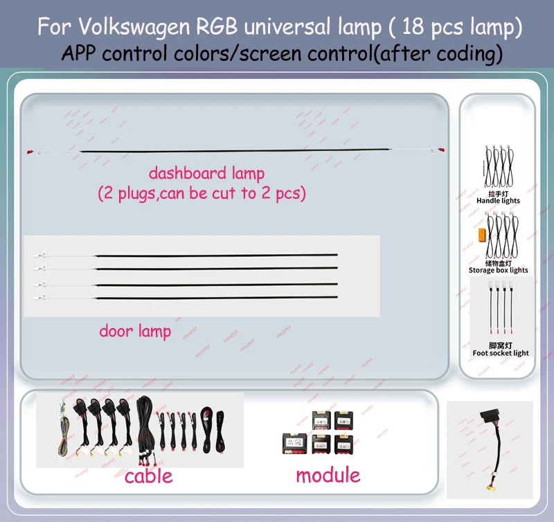 10/30 Kleuren Set Voor Volkswagen Golf 7 GOLF 7.5 MK7 2015-2021 Decoratieve Sfeerverlichting LED Atmosfeerlamp Verlichte Strip