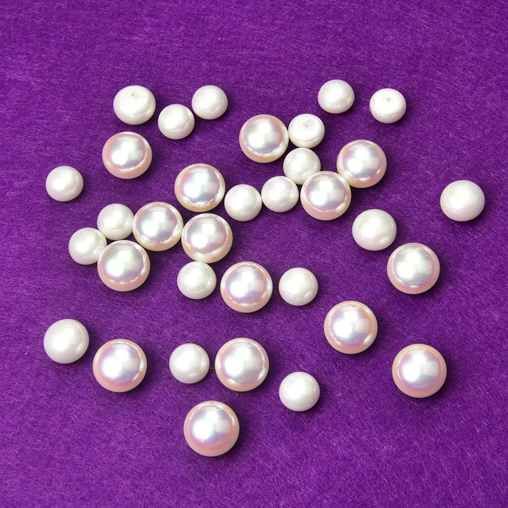 

Блестящие жемчужные бусины 12 мм, 14 мм, 16 мм без отверстий, свободные жемчужные бусины для шитья своими руками, украшения одежды, аксессуары для рукоделия ручной работы