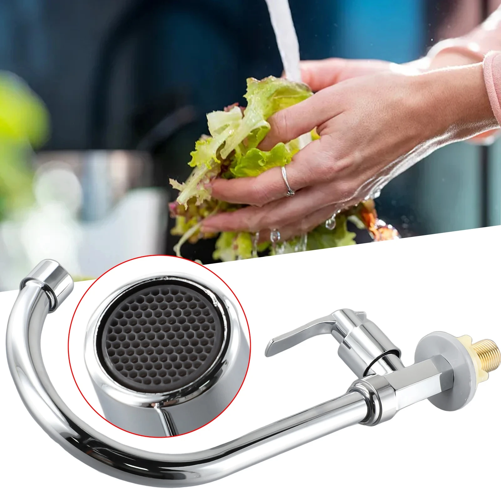 1pc Kitchen Faucet Ziny Alloy Kitchen Faucet Single Cold Water Sink Faucet Single Handle Swivel For Kitchen Bathroom